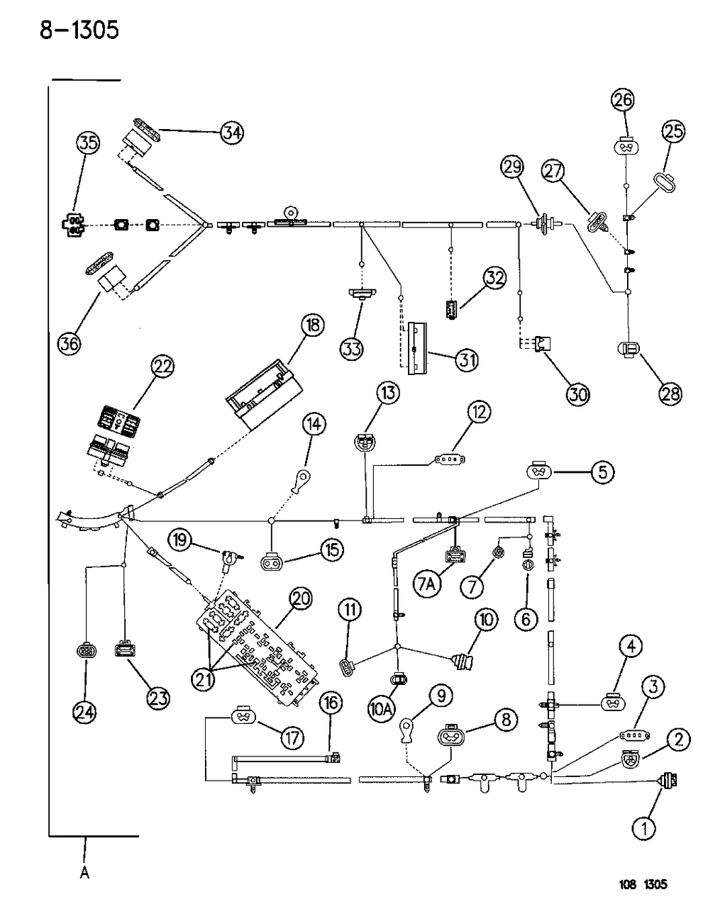 Mopar 4209695 Wiring, Engine, 2.2 W/A.C. (Distributor Repair 5211587)