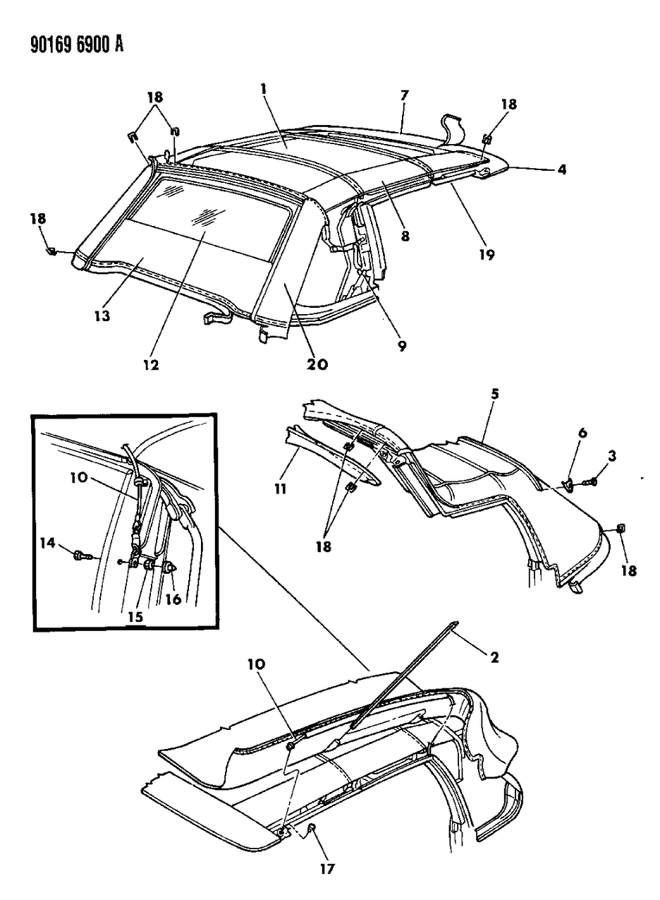 Mopar X927JB7 Window, Rear Folding Top Heated