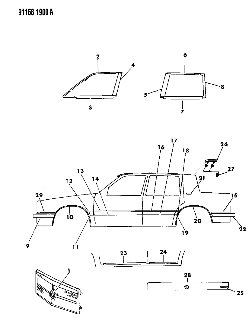 Mopar 5261163 Moulding Package, Bodyside Rear Door, Use Up To Sept 15