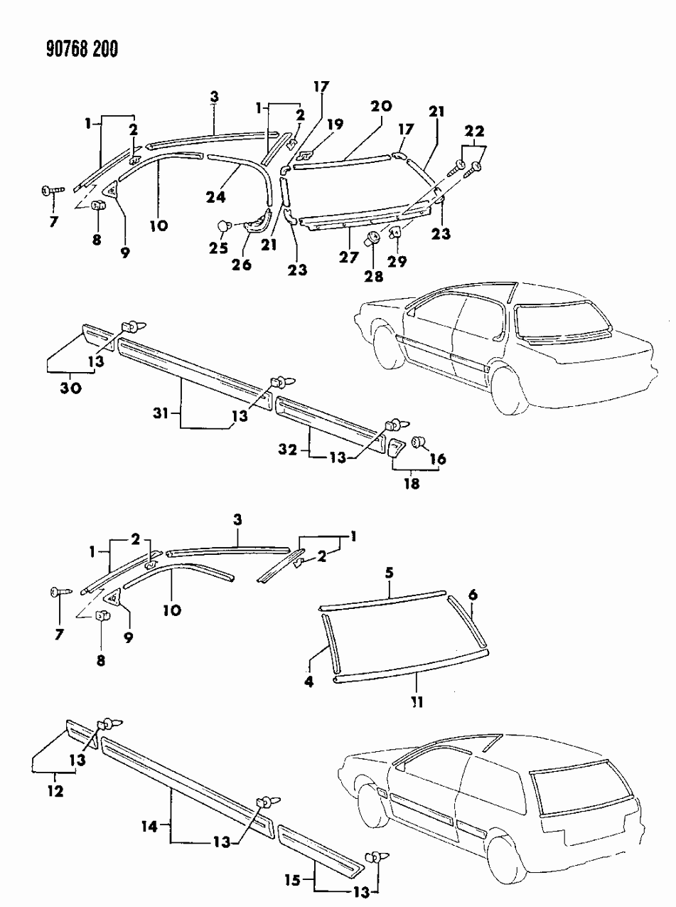 Mopar MB479656 Lower Molding, Black