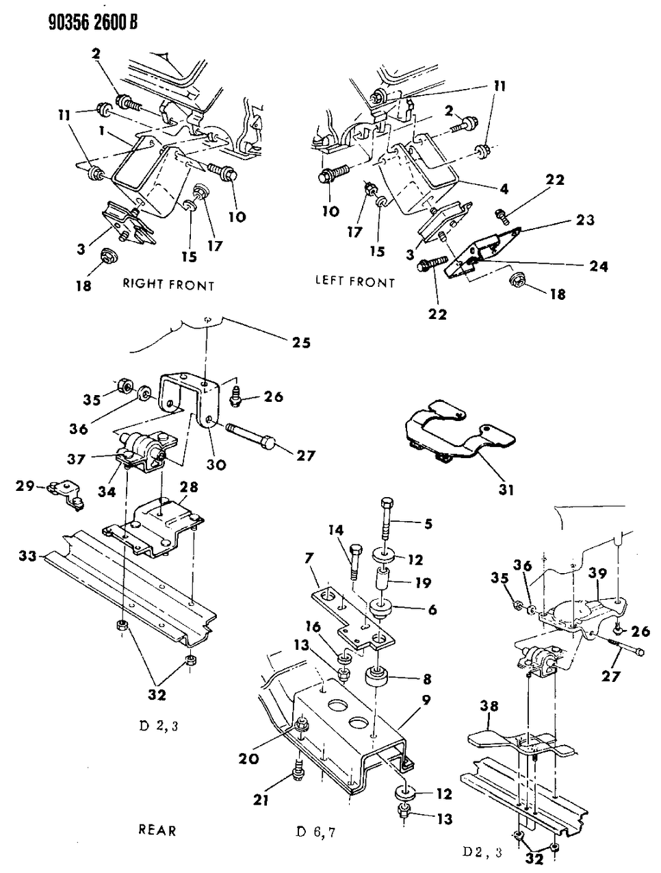 Mopar 3410700 Spacer, Engine Rear Supplement Insulator Bracket Screw