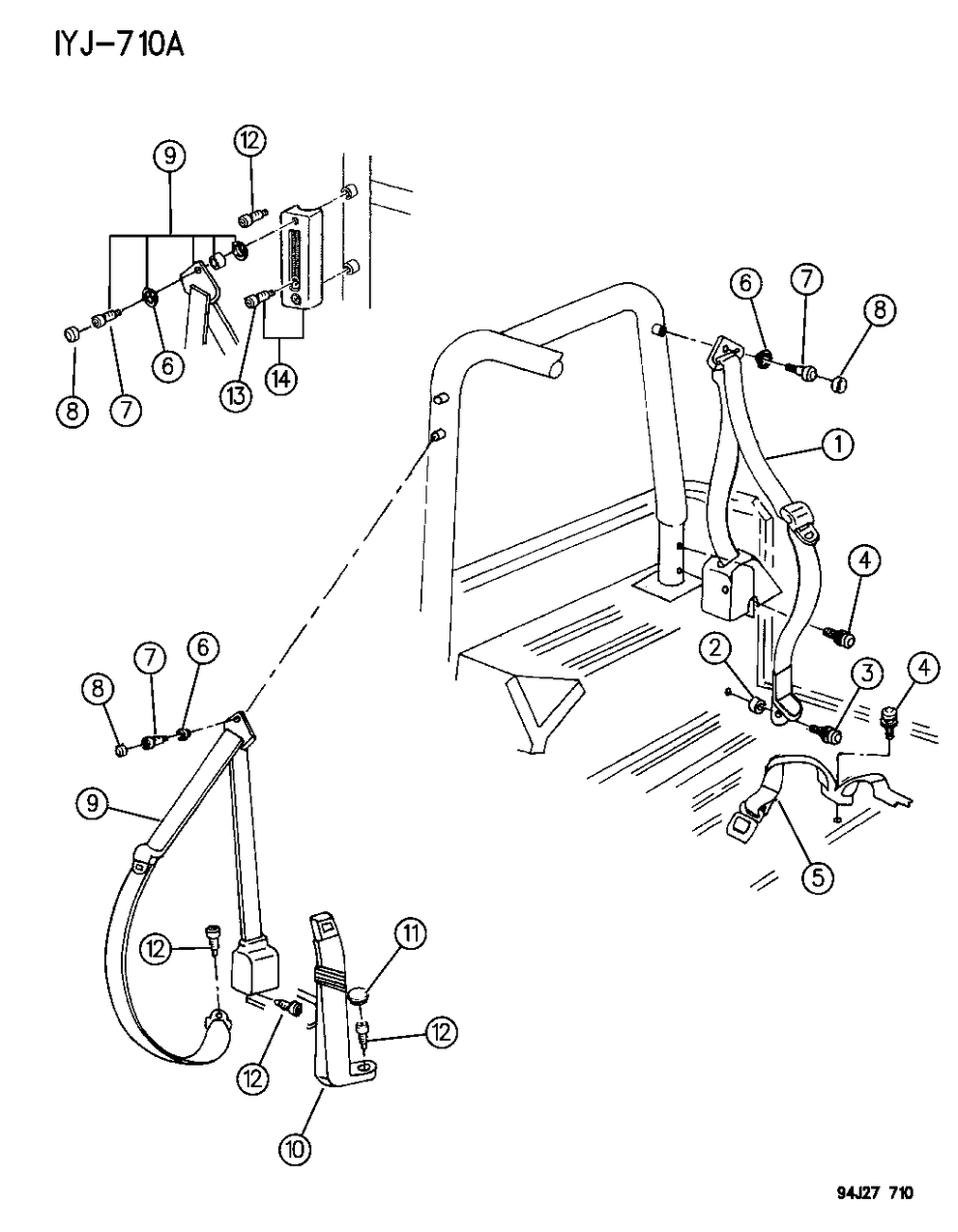 Mopar 55217083 Lap & Shoulder Belt, Rear