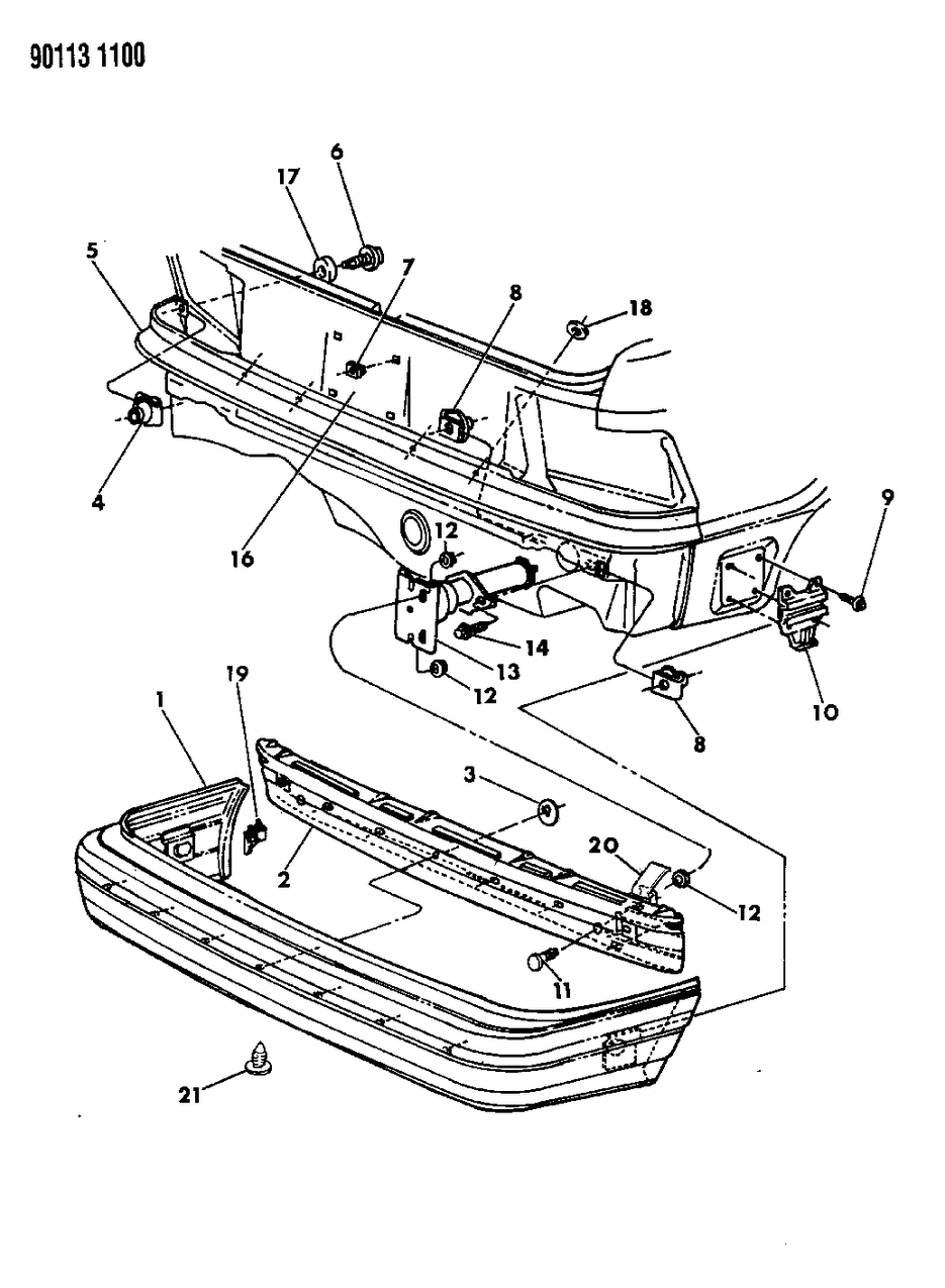 Mopar 4515350 Bumper Cover Support, Rear