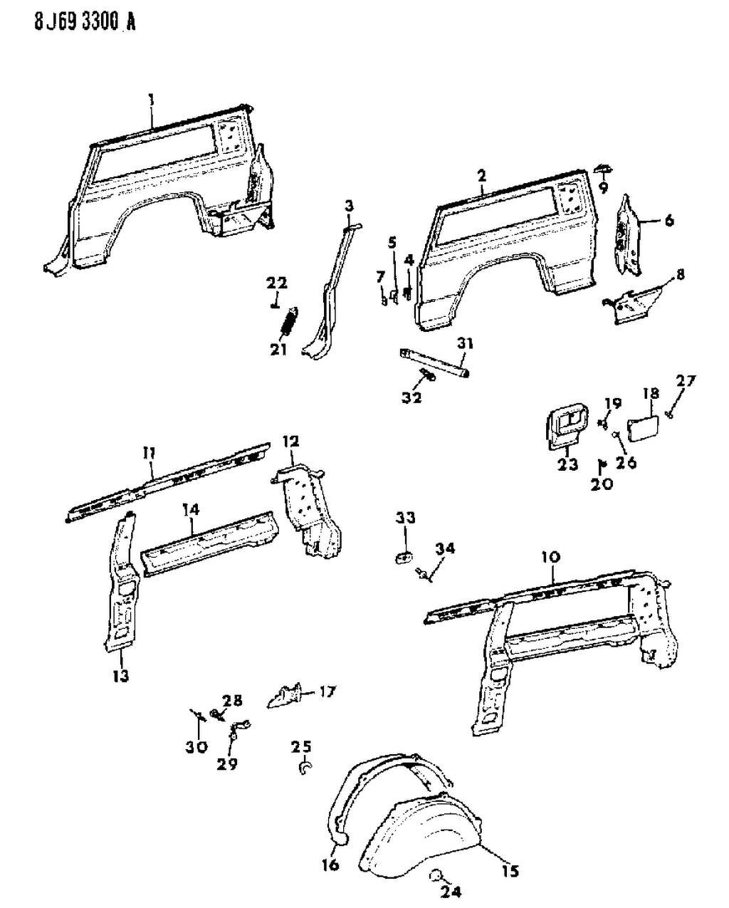 Mopar 55000162 Rail, Rear Quarter Belt