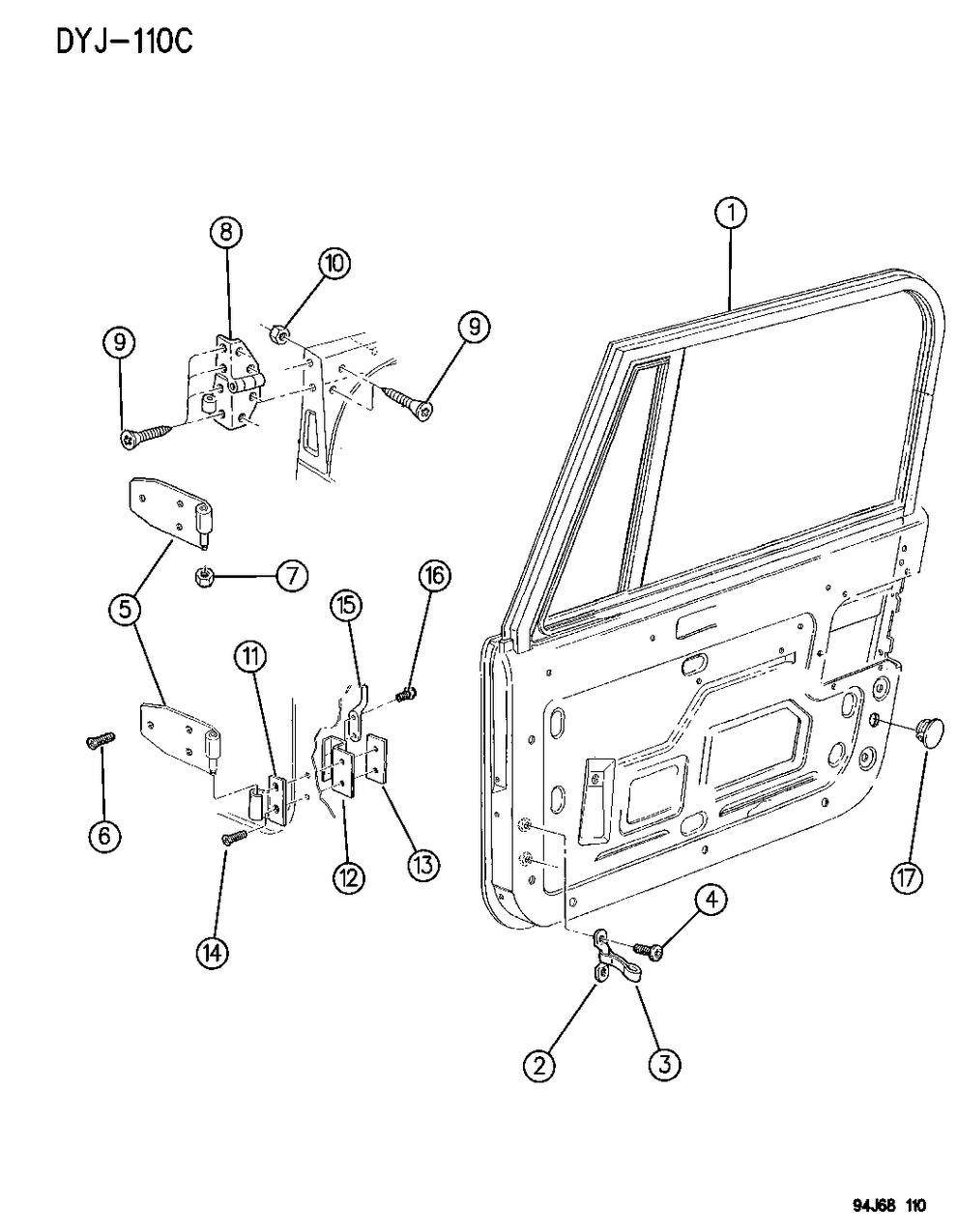 Mopar 55075605 Upper Hinge