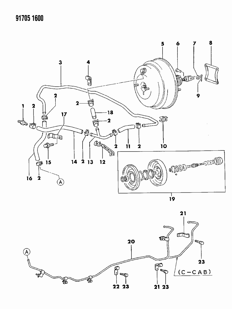 Mopar MB407795 Hose, Vacuum (9X330)