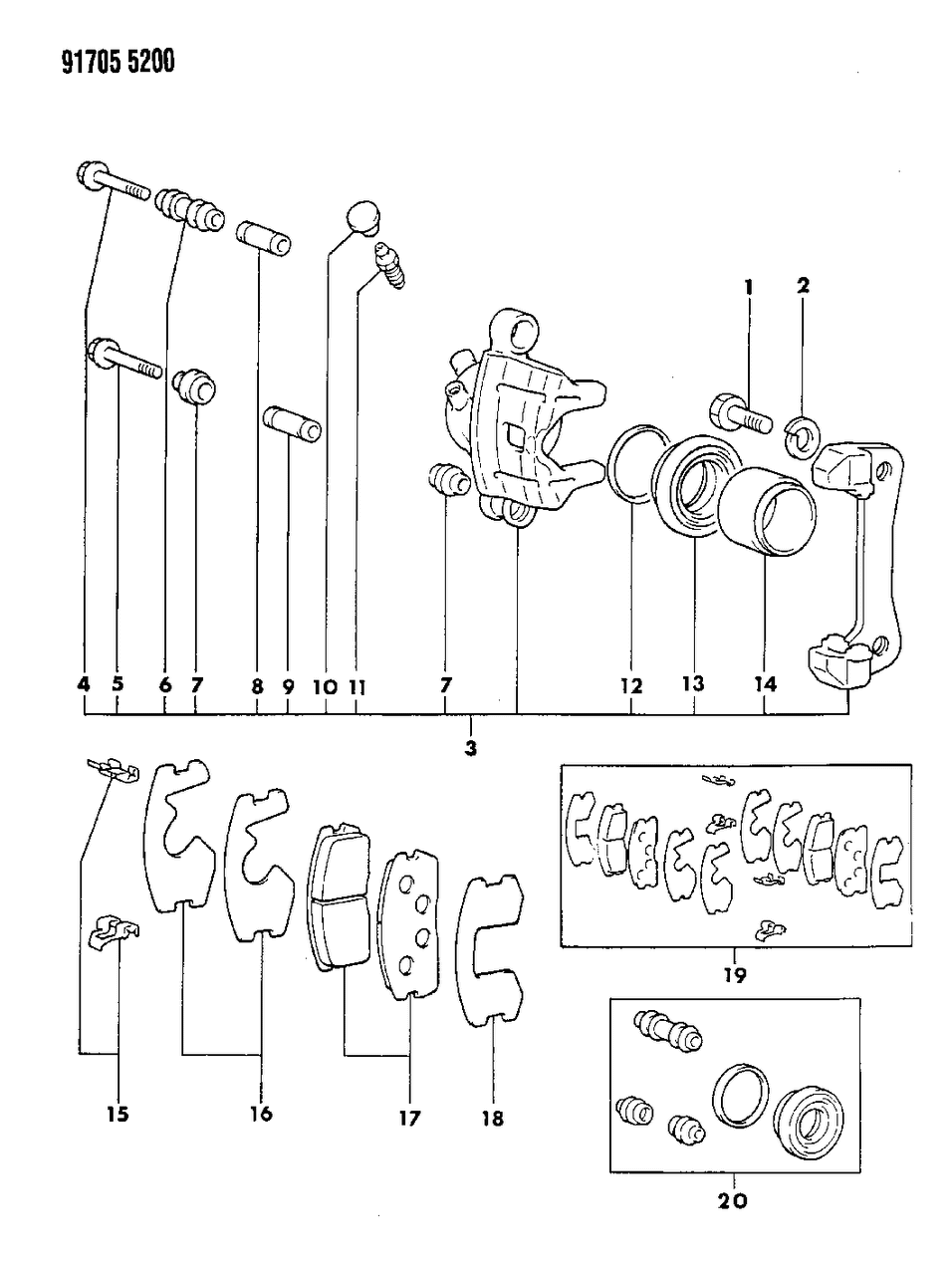Mopar MB277543 Caliper Overhaul Kit