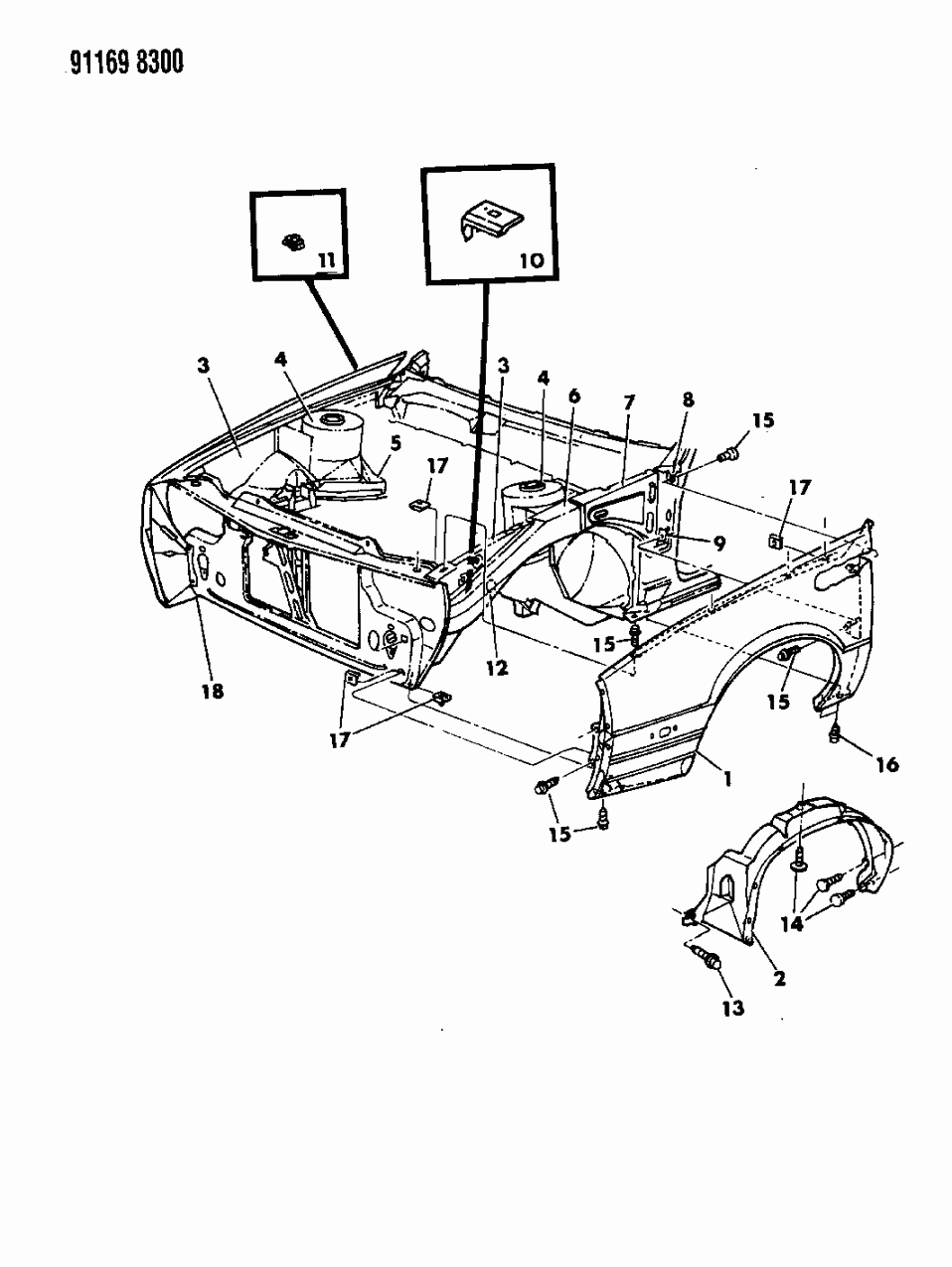 Mopar 4549106 Fender, Passenger Side