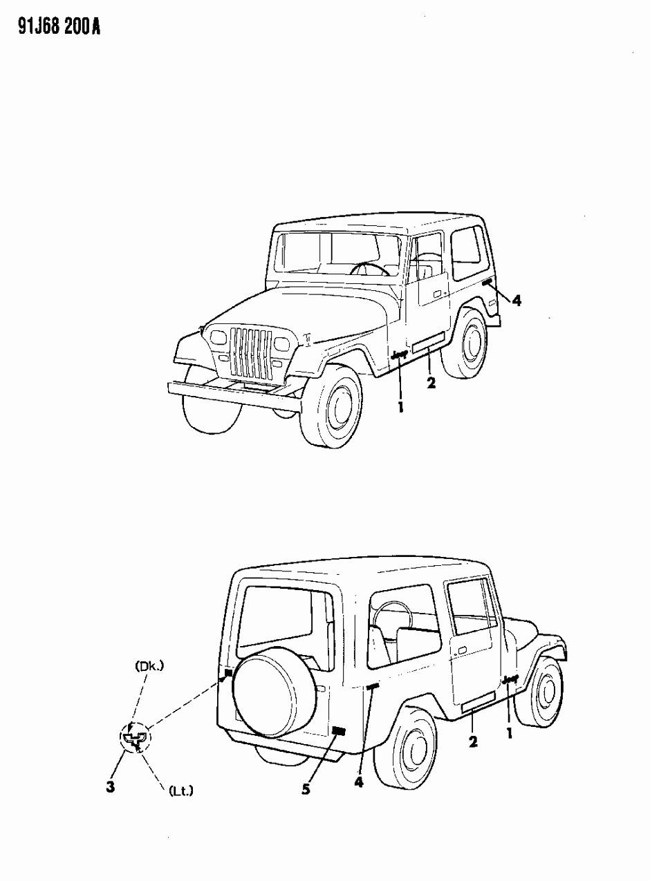 Mopar 5CN74MQH Nameplate Or Decal, "Wrangler" (Not Used In Canada)