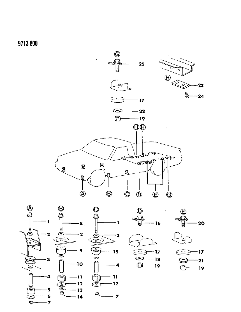 Mopar MB190022 Bolt, Body Mounting