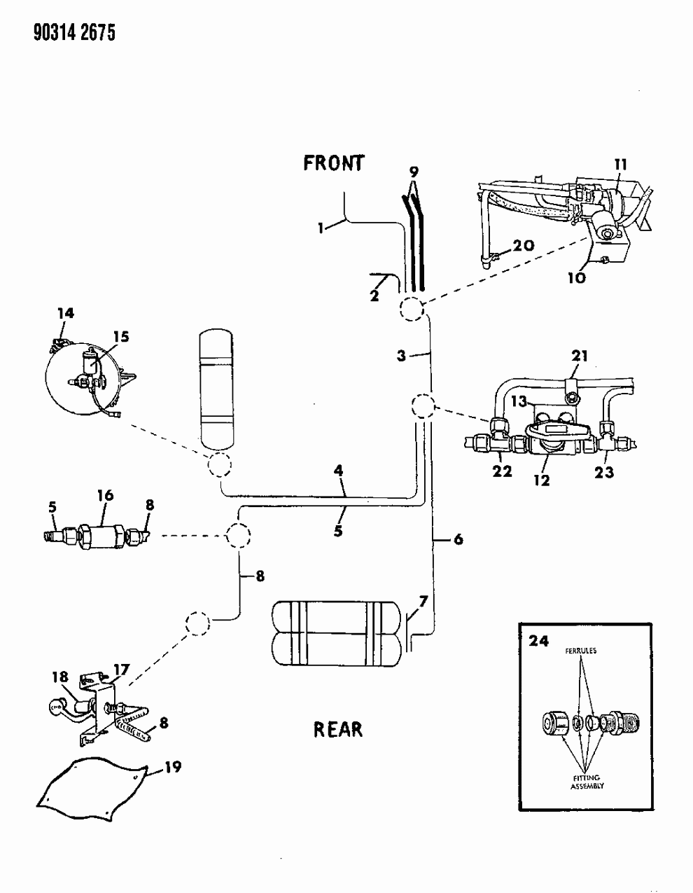 Mopar 4723673 Connector, Nut And Ferrule Package