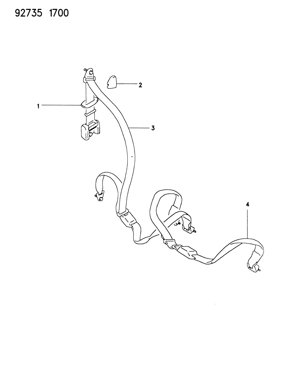 Mopar MR717620 Seat Belt, Rear