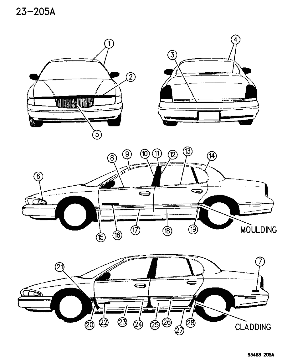 Mopar 4756570 Belt Molding, Front Passenger Side