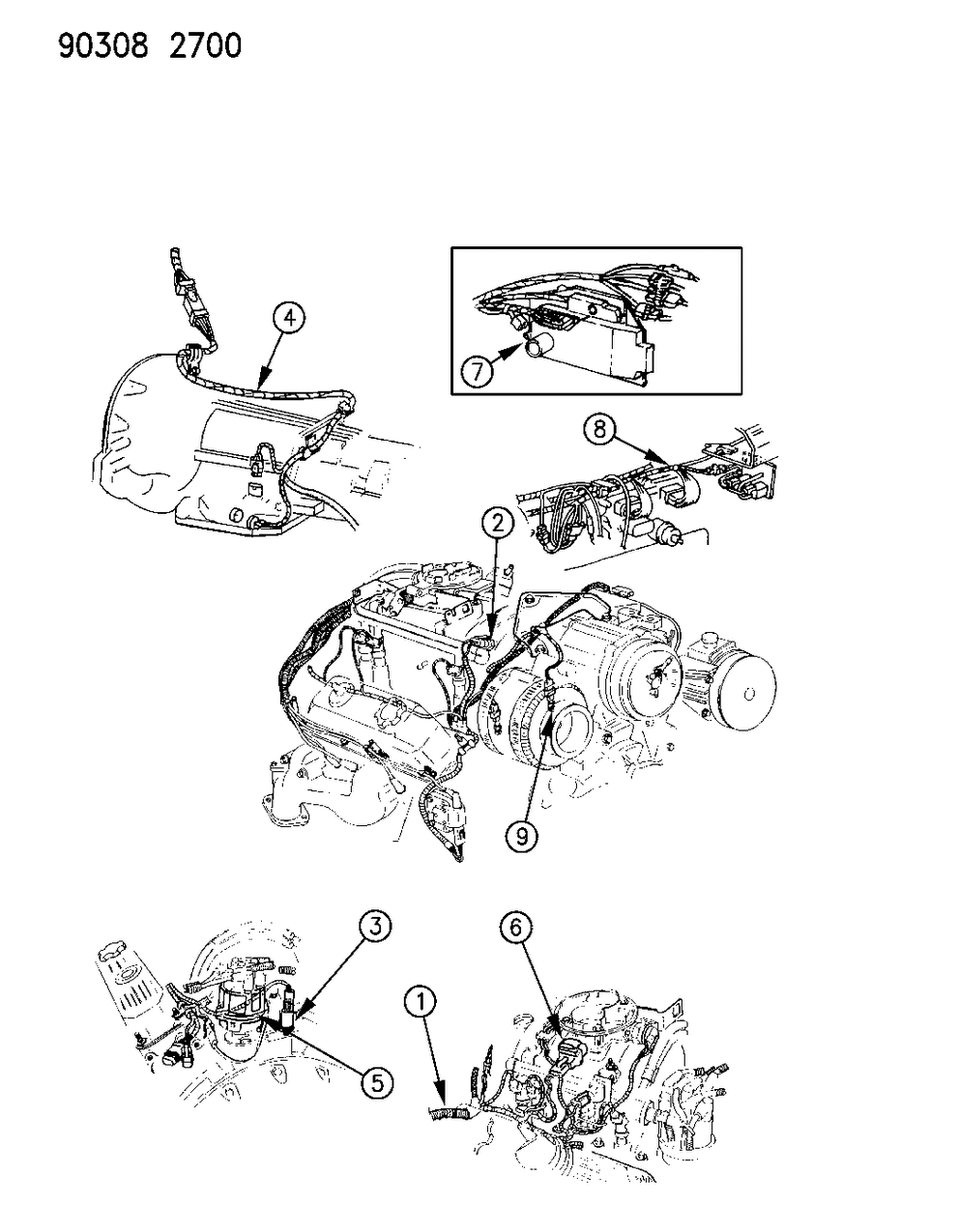 Mopar 56018031 Wiring, Engine, 1990