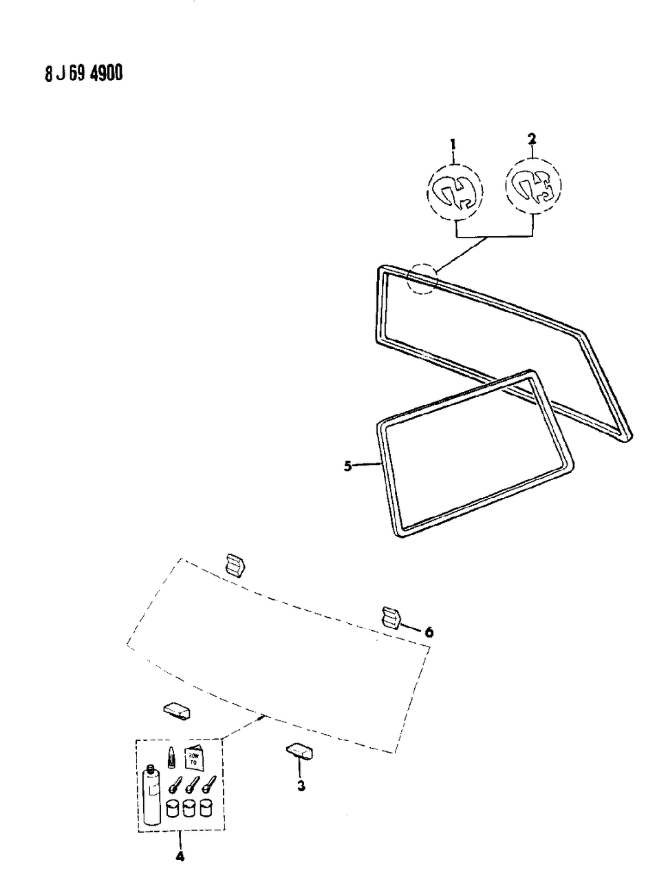 Mopar 55007135 Glass Weatherstrip