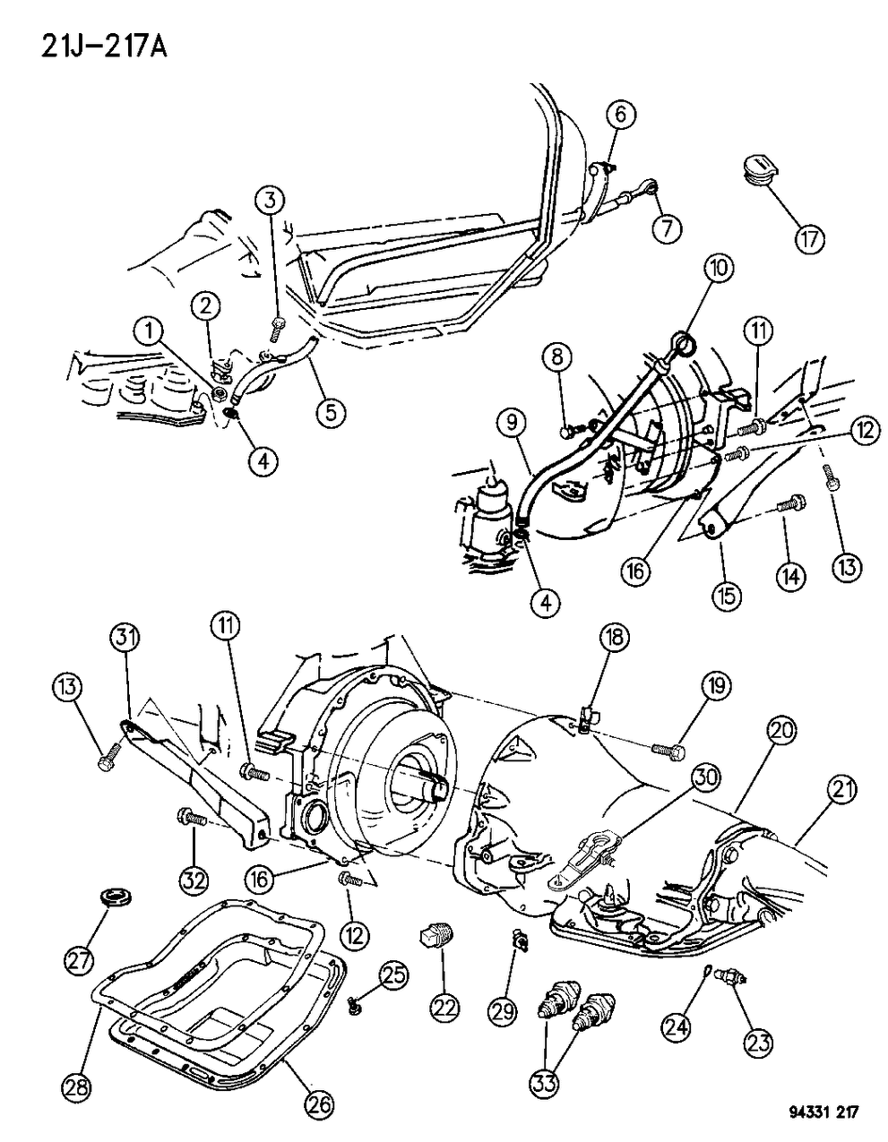 Mopar 52077936 Lever, Manual Control, A727, 1990-91