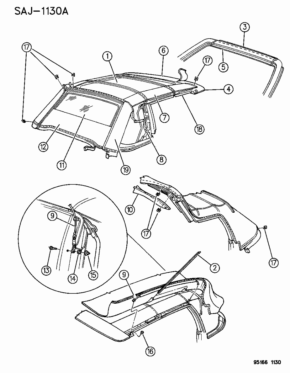 Mopar GY34LW7 Welt, Folding Top Header