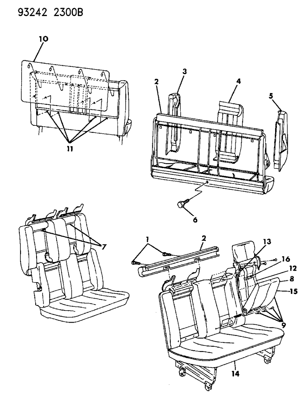 Mopar HP99MB7 Cushion, W/Spring, Frame, Pad And Cover (Child Seat Module)
