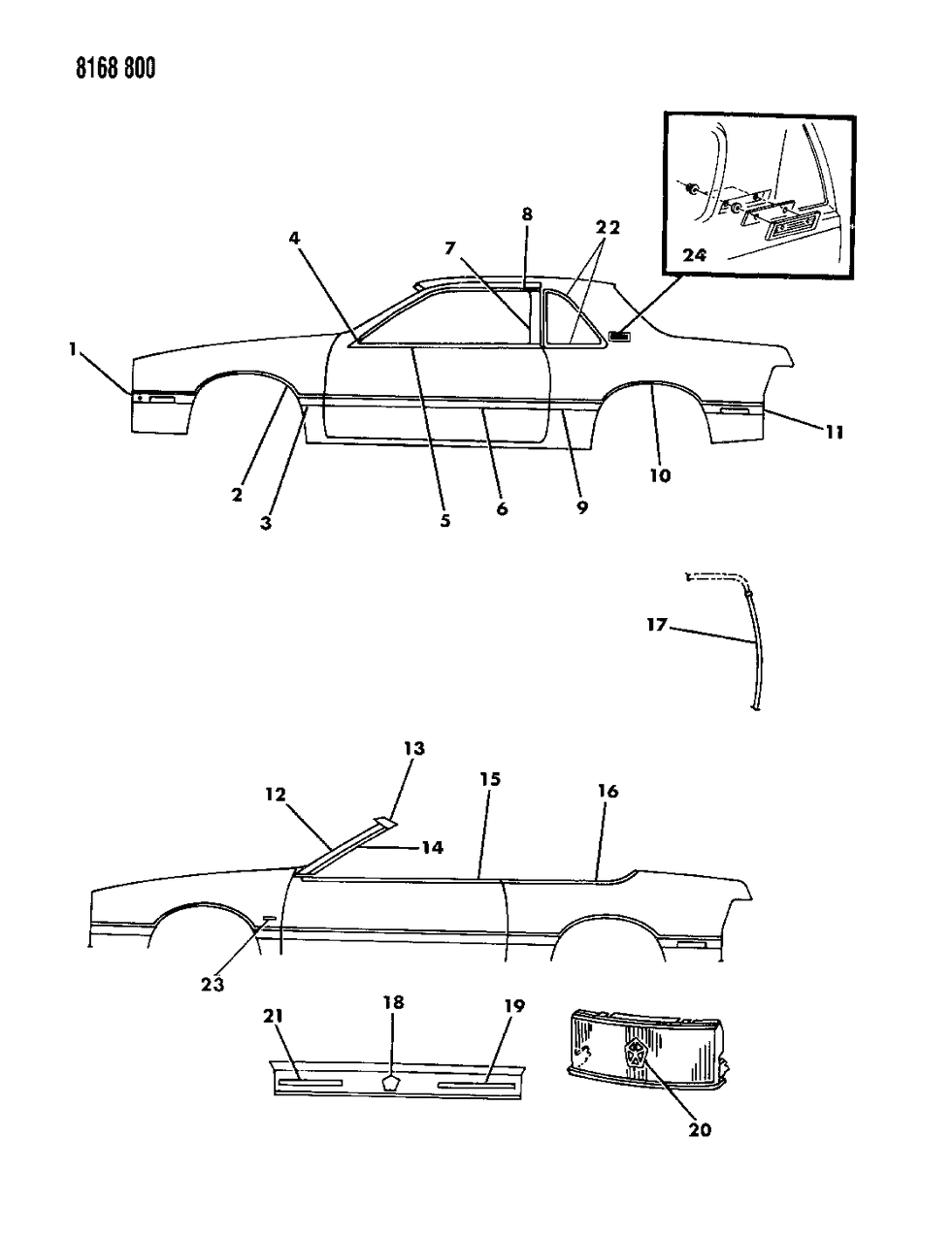 Mopar 4321804 Side Molding, Rear Passenger Side