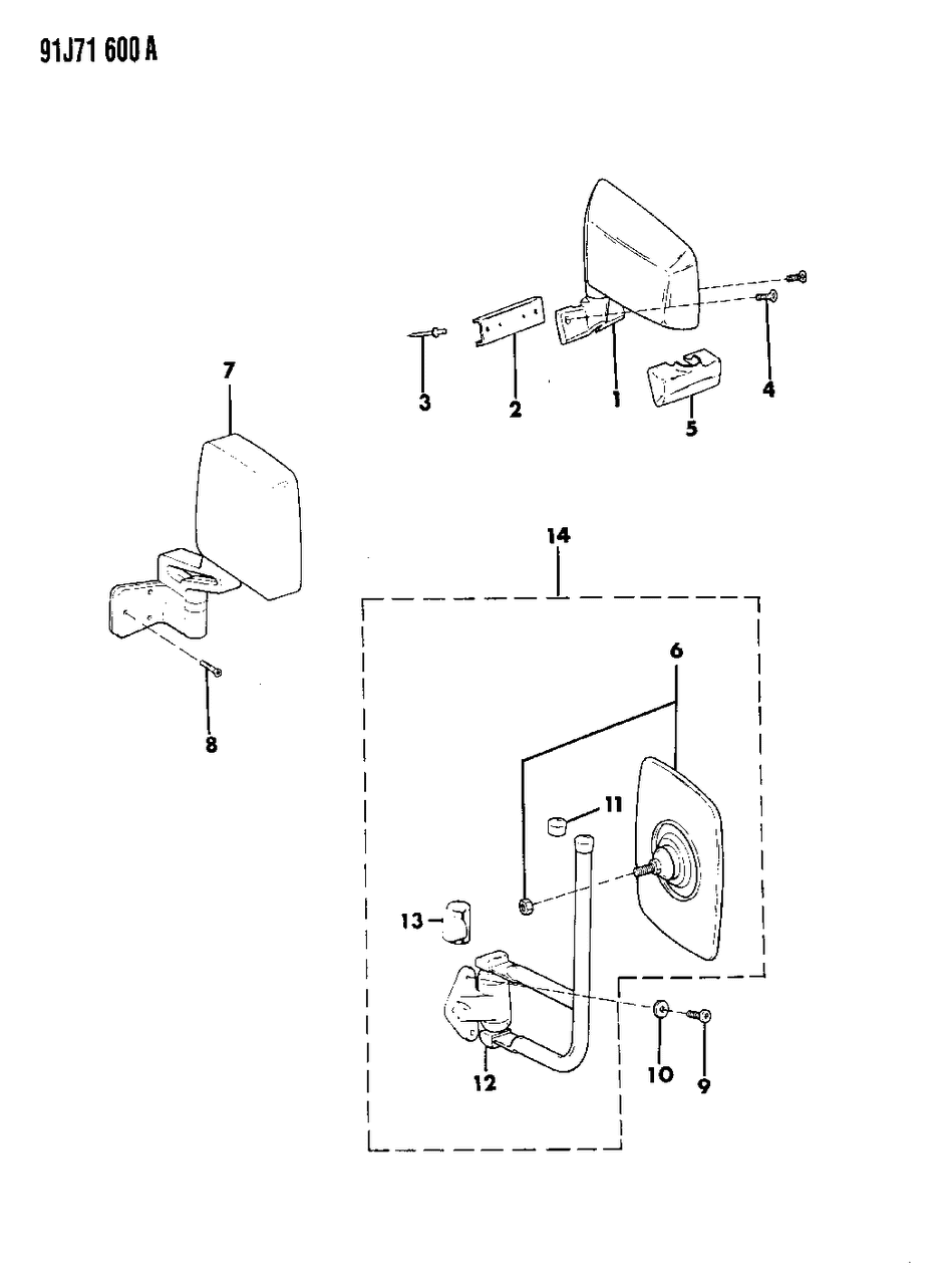 Mopar 55017543 Mirror, Black, Rear