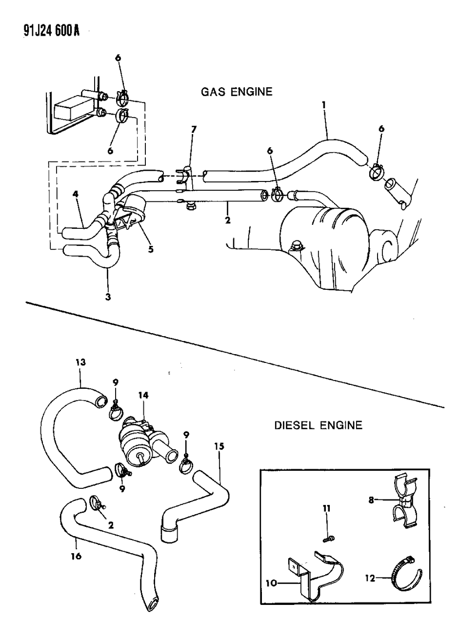 Mopar 55035960 Hose And Sleeve Assembly, Water Valve To Pump
