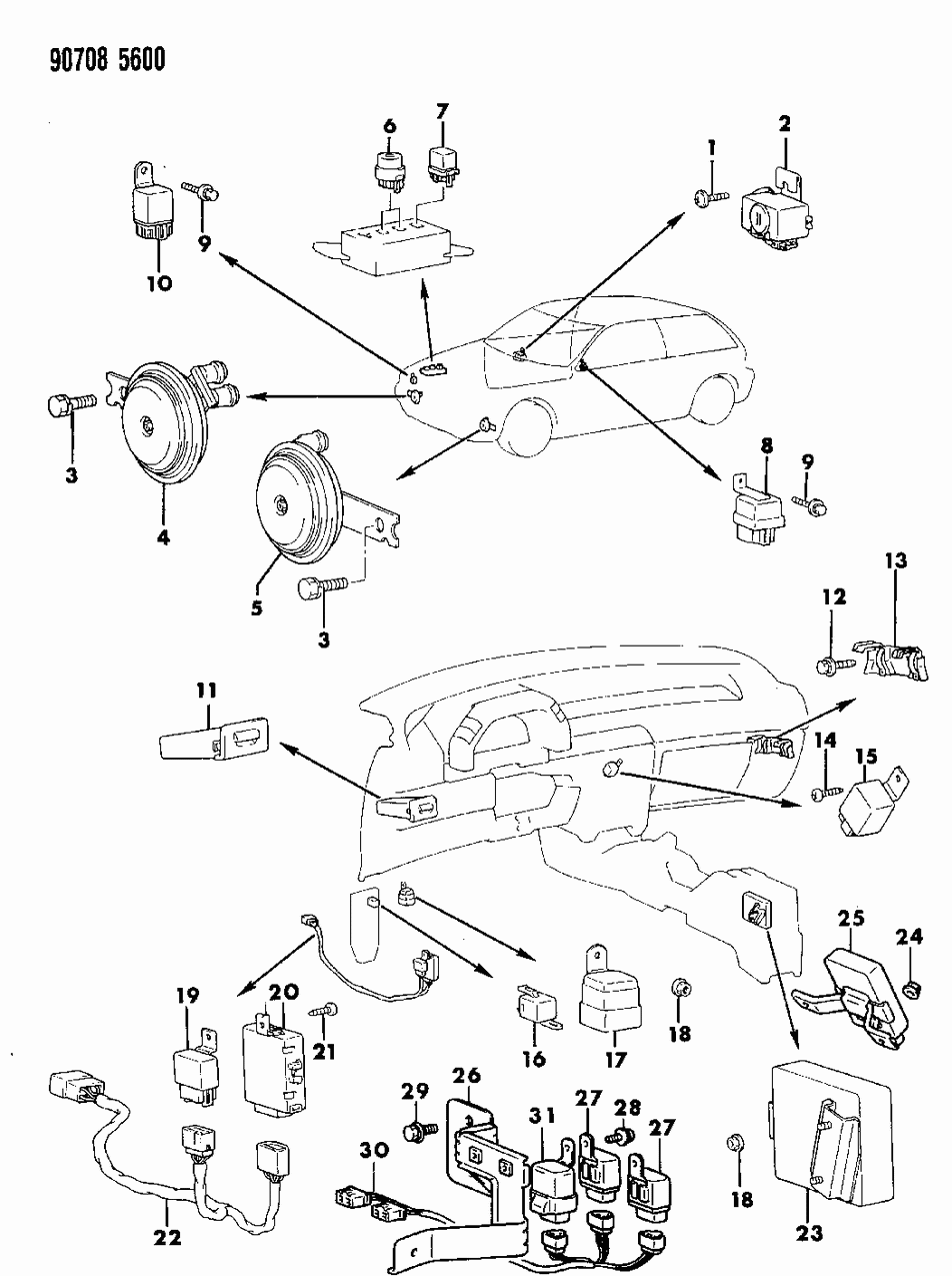 Mopar MB543175 Relay, Defogger (Mb542131 Rear Defogger Timer Unit)