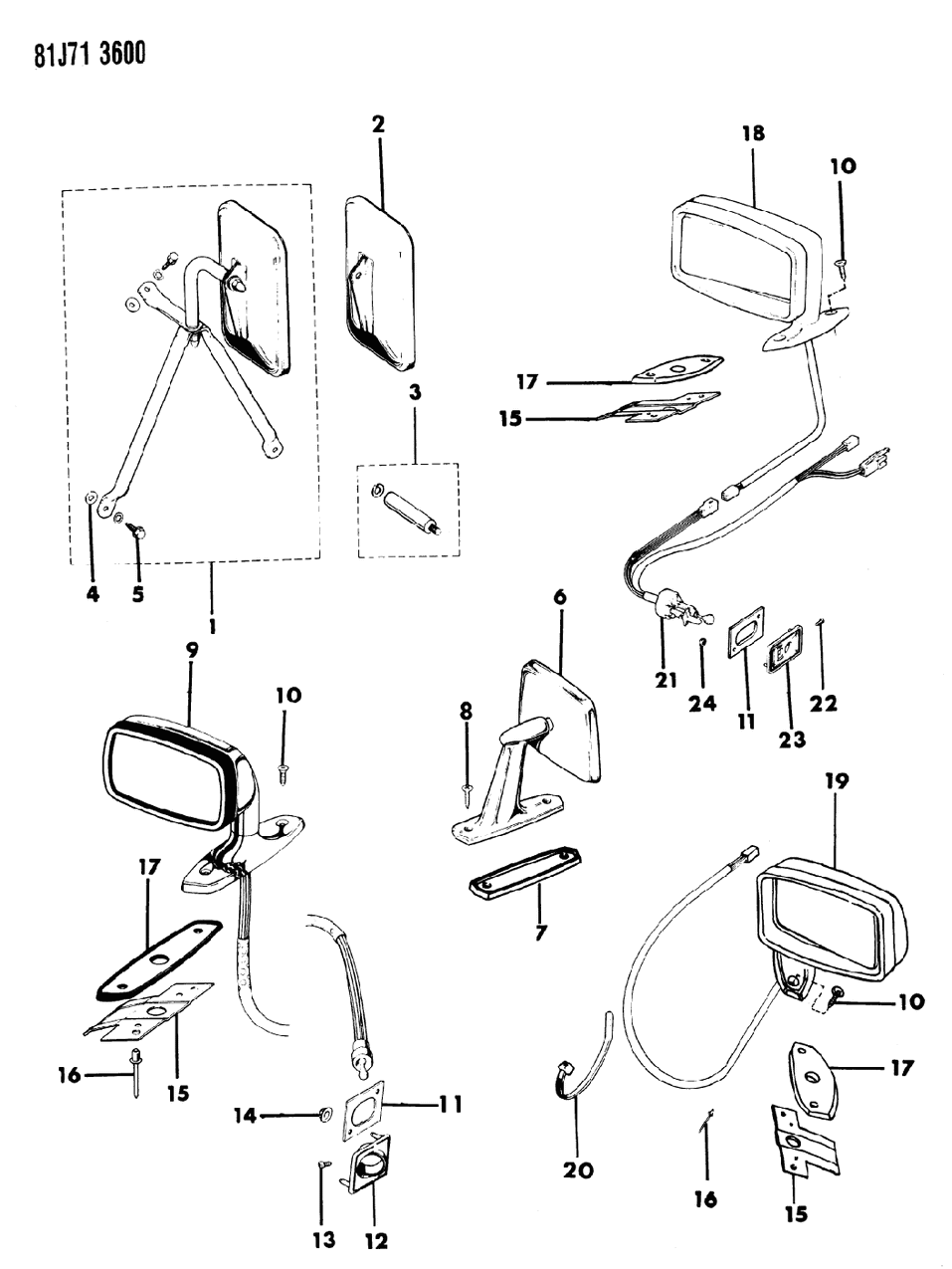 Mopar J0977705 Gasket, Mirror