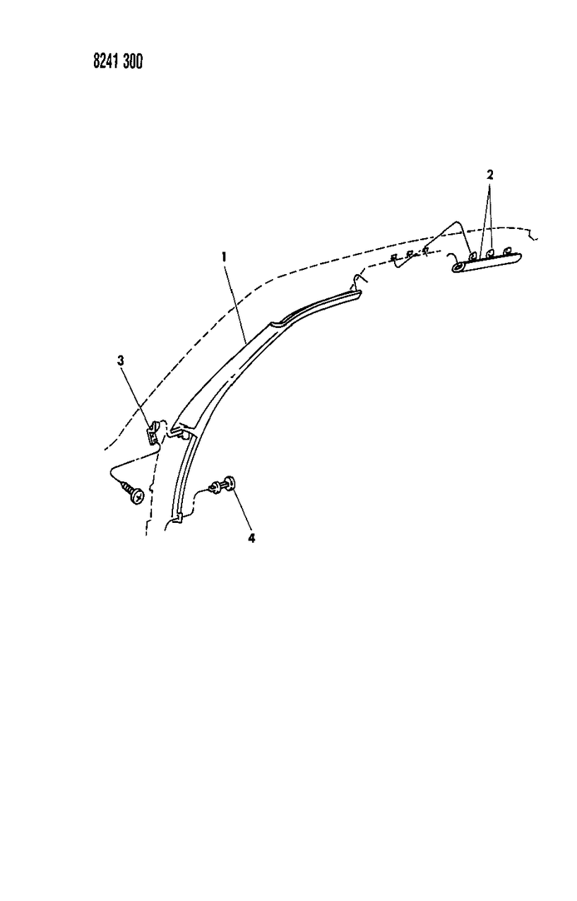 Mopar V708GR8 Moulding, Windshield And Roof Rail