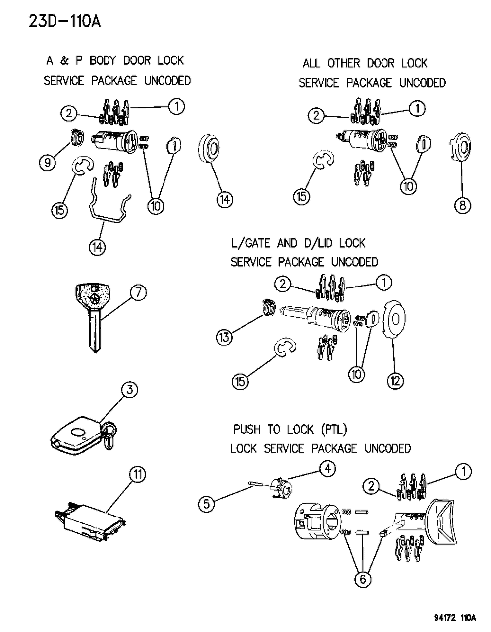 Mopar 4746669 CYLINDER PKG LOCK L/GATE D