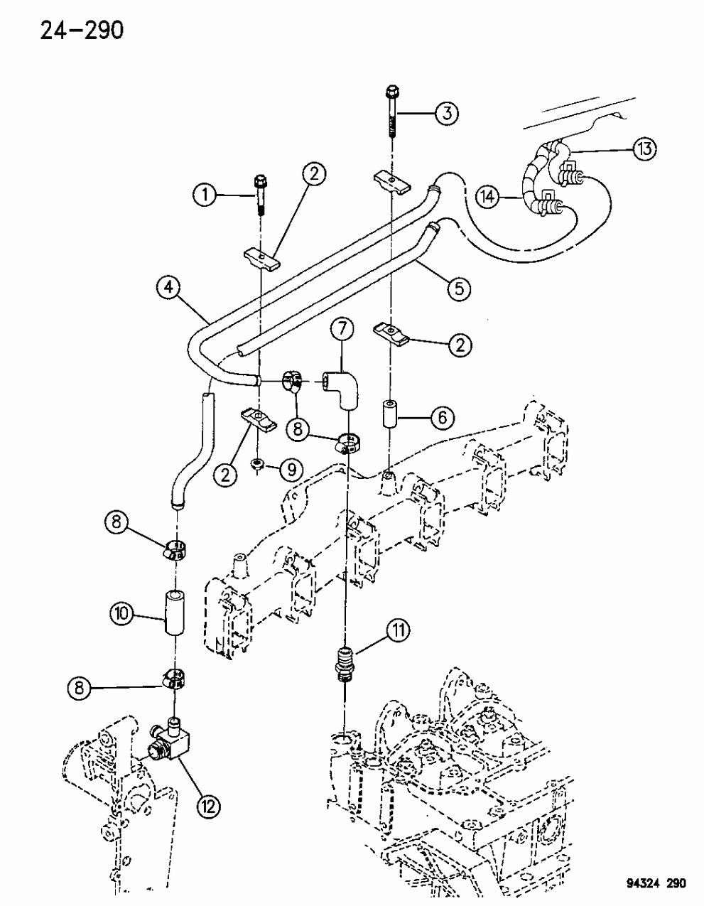 Mopar 55035596 Hose, Heater Return