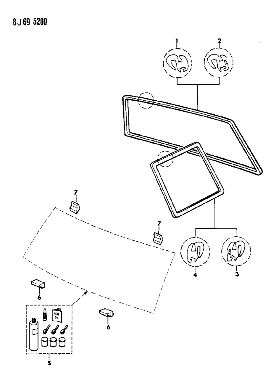 Mopar 55007135 Glass Weatherstrip