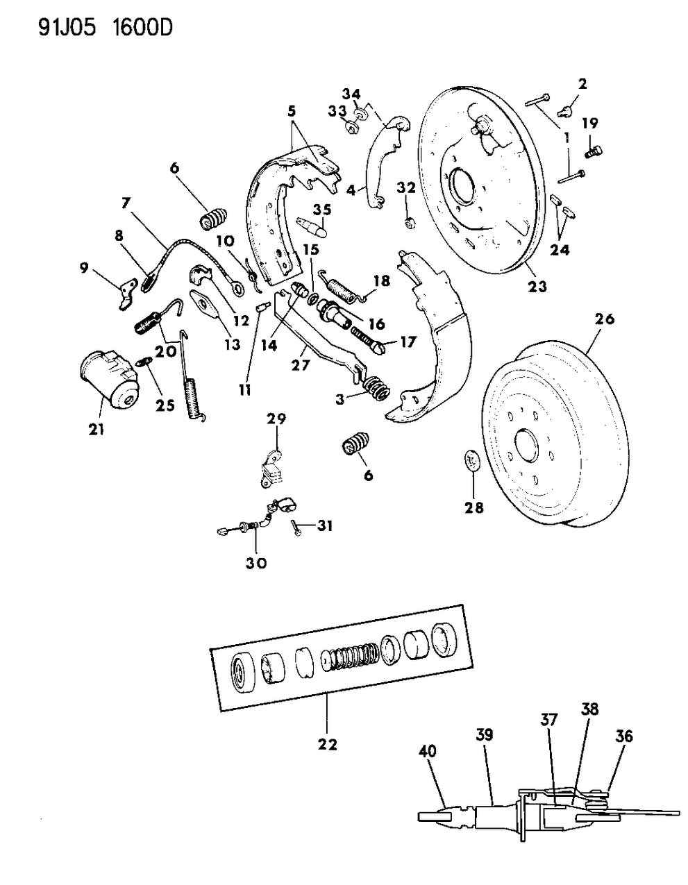 Mopar BHKH2657 Shoe And Lining Kit Drum, Rear
