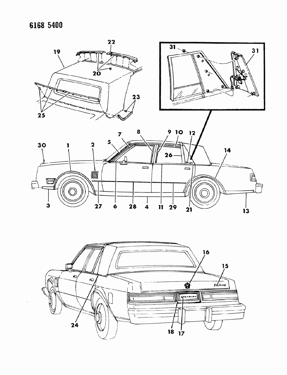 Mopar 6003642 Moulding Package, Roof Transverse, Complete W/Cap