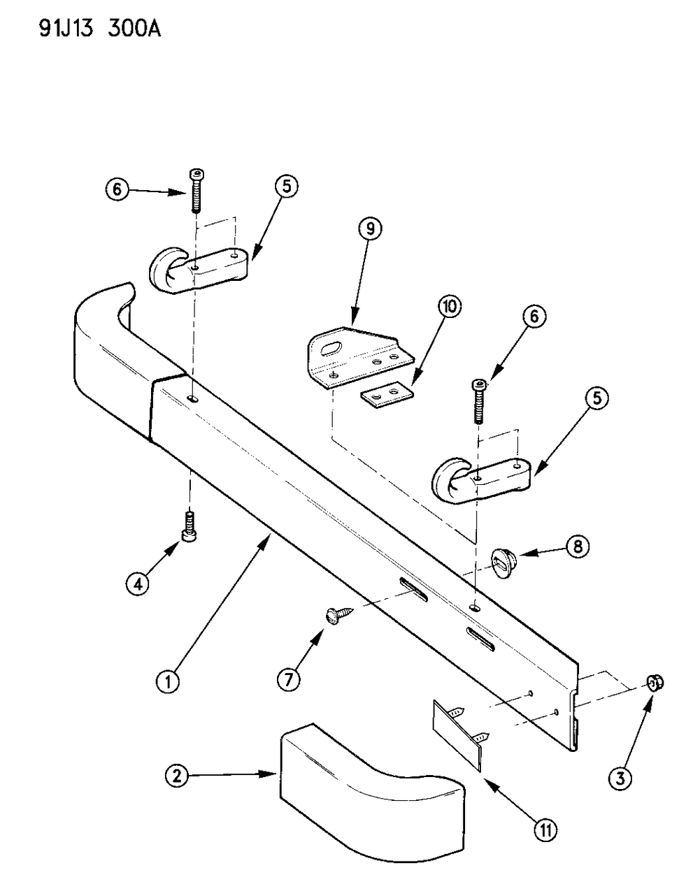 Mopar 55234777 Face Bar, Black, Front