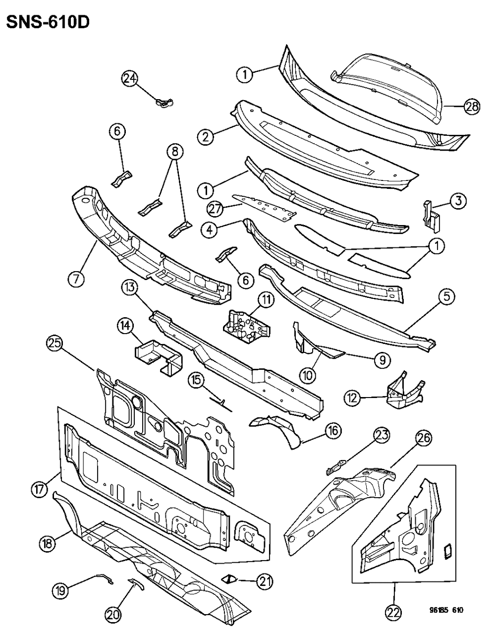 Mopar 4716724 Clip, Fender To Cowl Grille