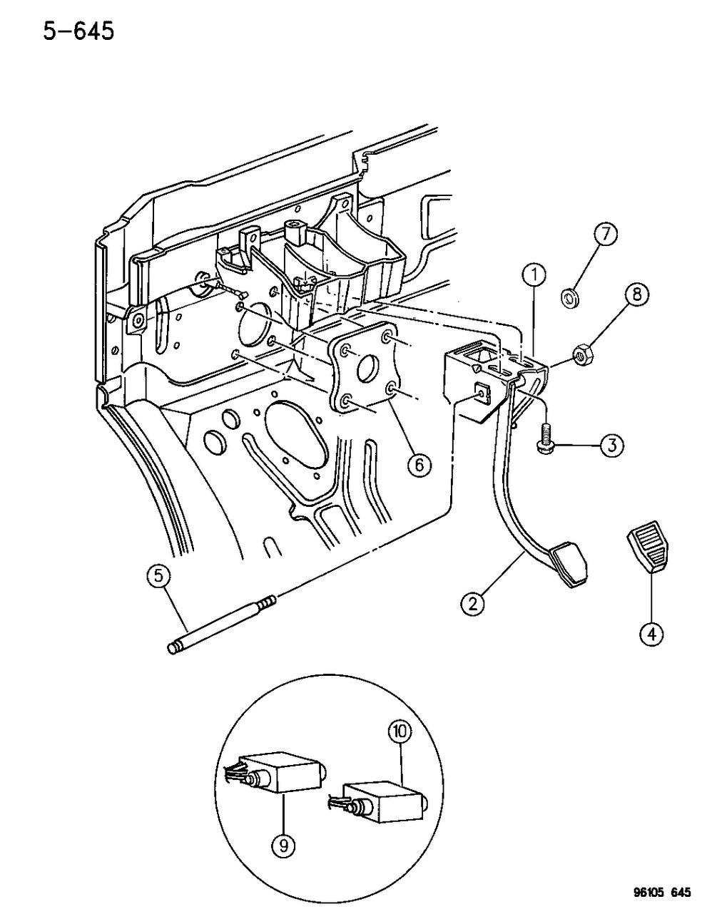 Mopar 6504151 Screw And Washer, Hex Head Brake Pedal Bracket M8X1.25X25