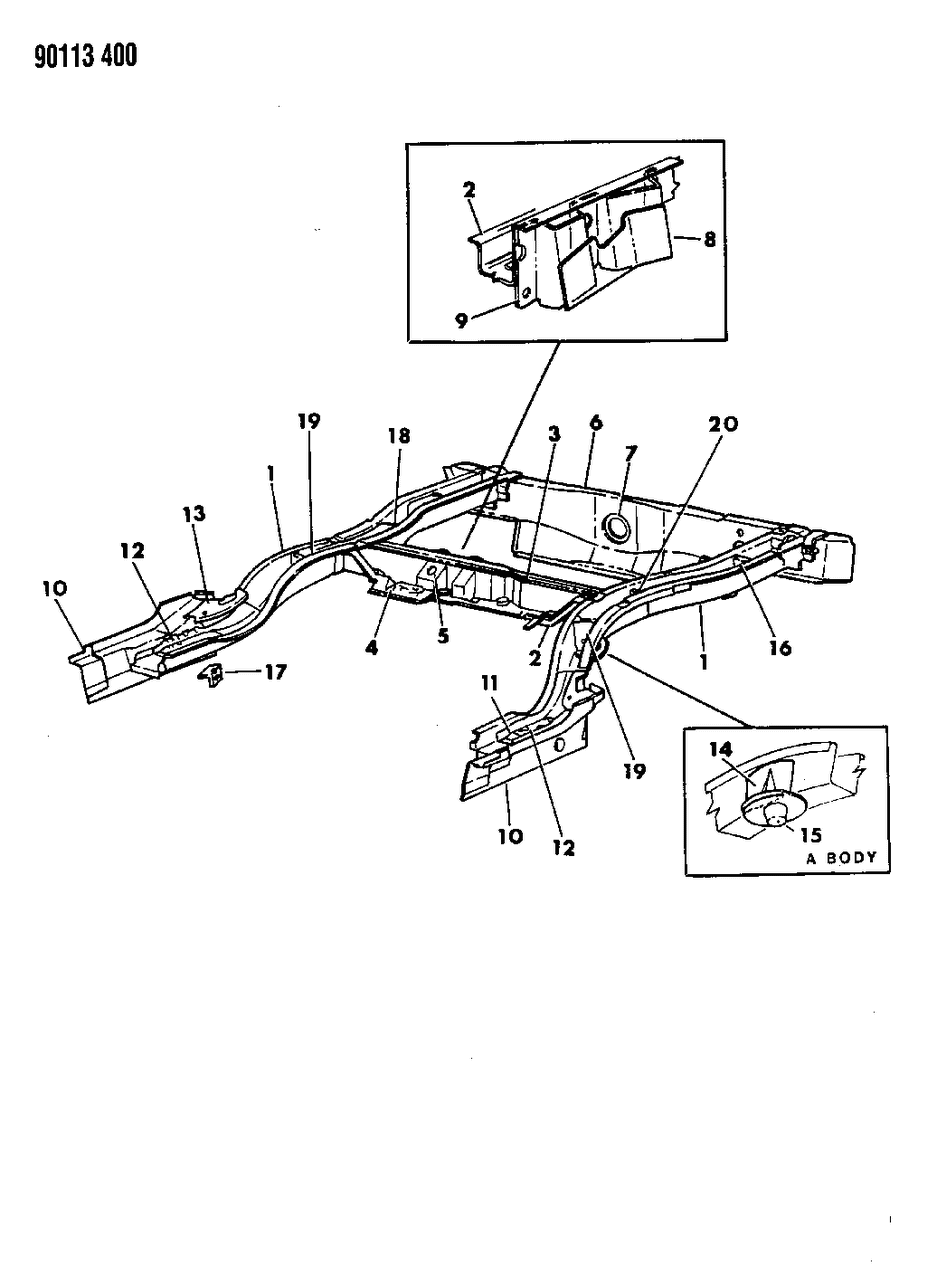 Mopar 4512246 Crossmember, Rear Floor Pan Rear