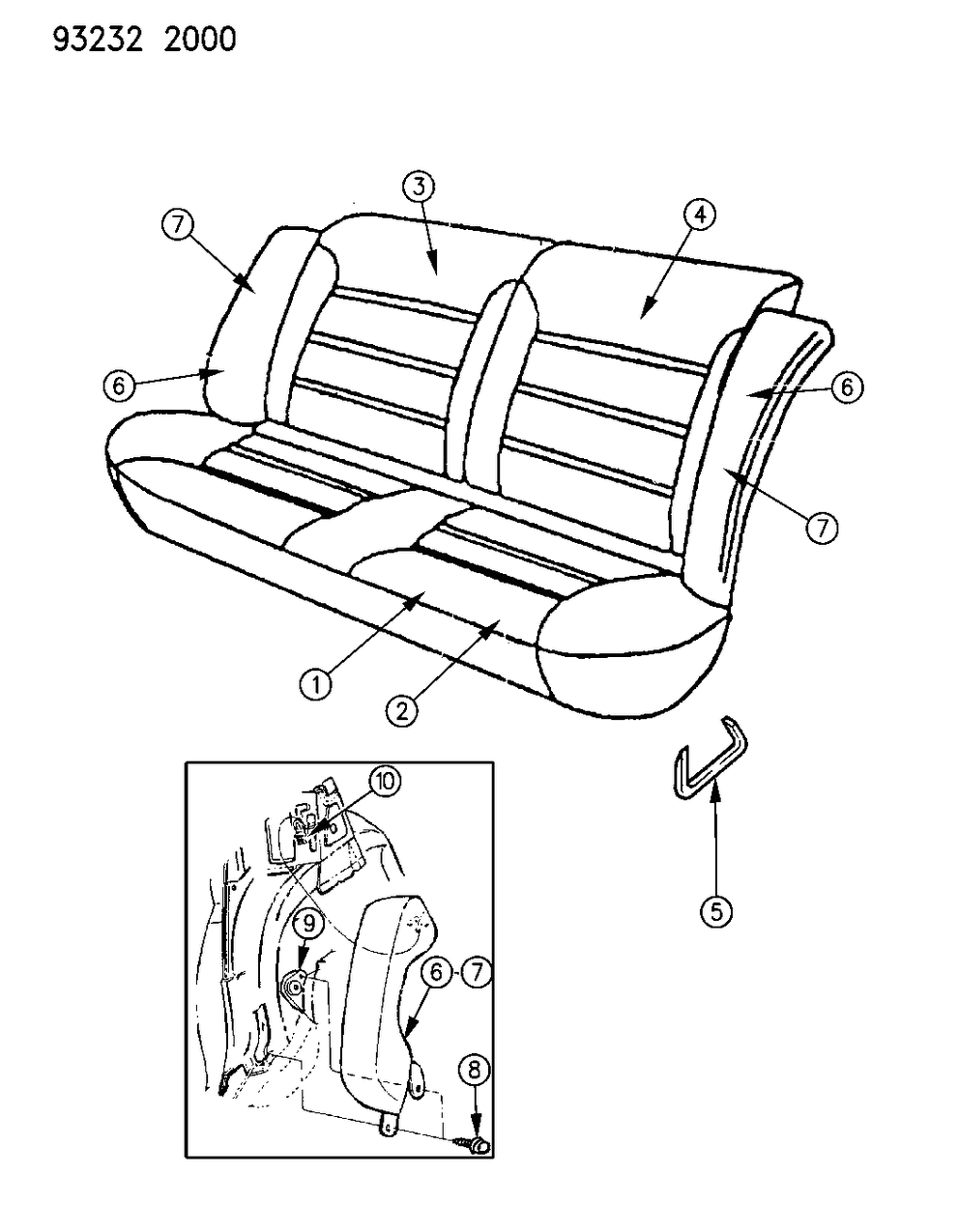 Mopar 4740488 Back, W/Spring/Frame, Pad And Cover, Rear