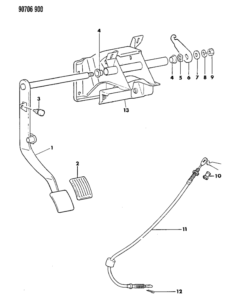 Mopar MB598411 Release Cable
