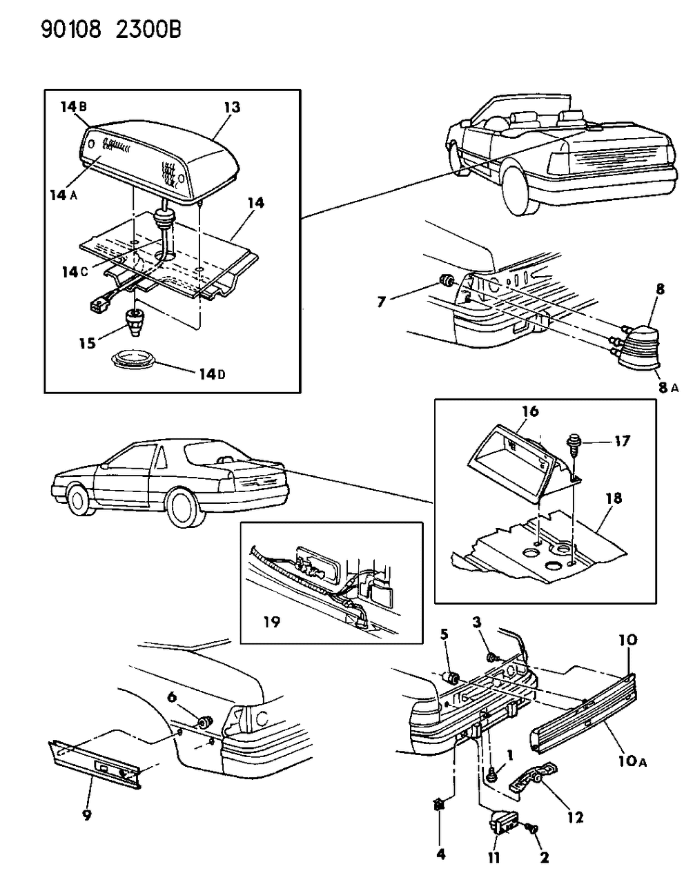 Mopar 4321560 Backup Lamp Assembly, Rear
