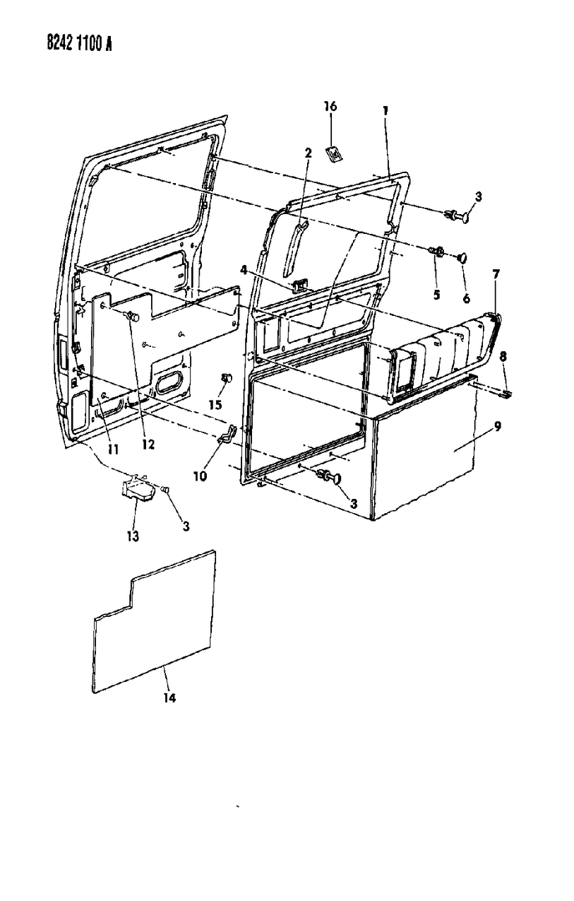 Mopar J508GA3 Panel, Sliding Door W/Carpet