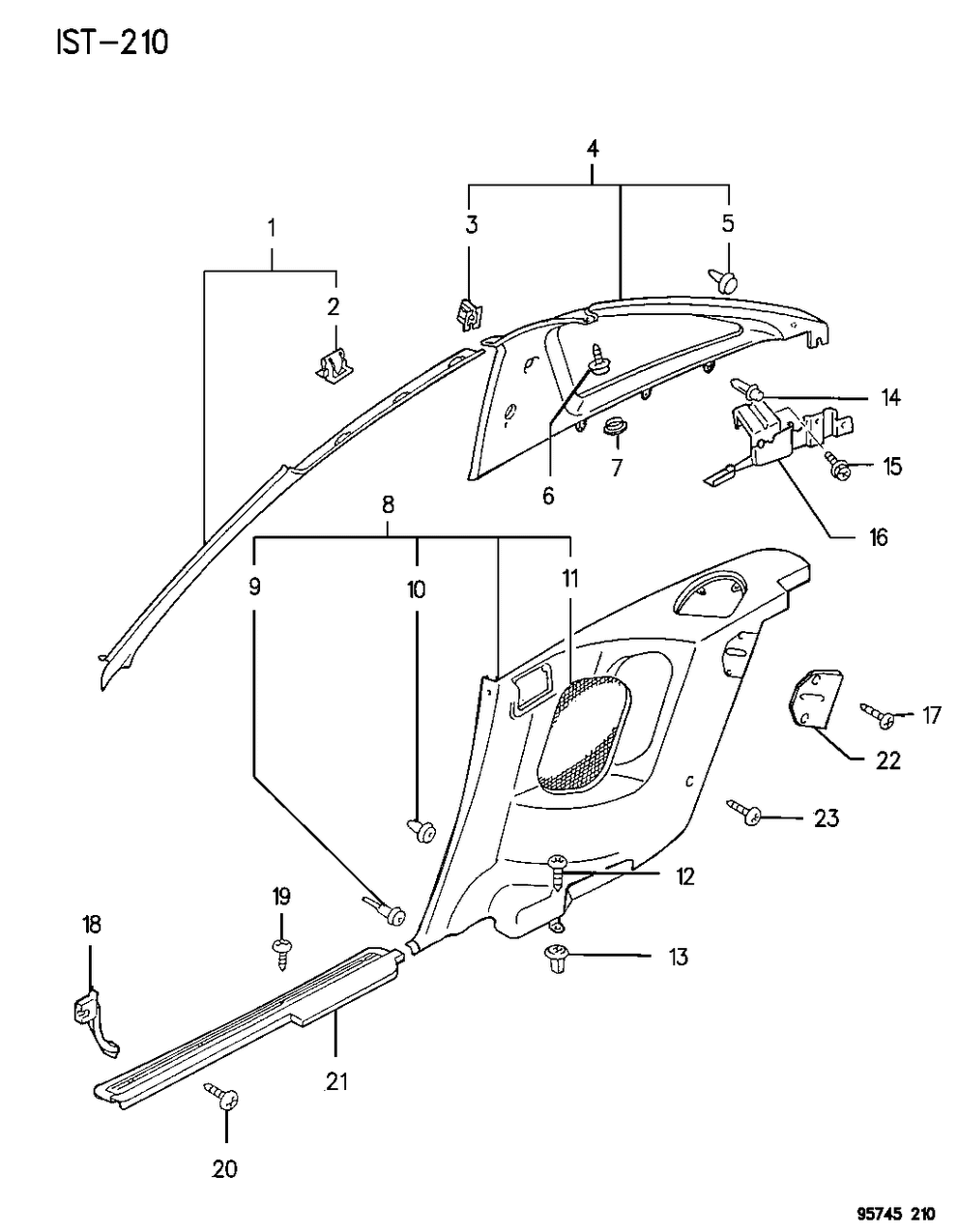 Mopar MB319927 Lift Gate Trim Retainer Clip