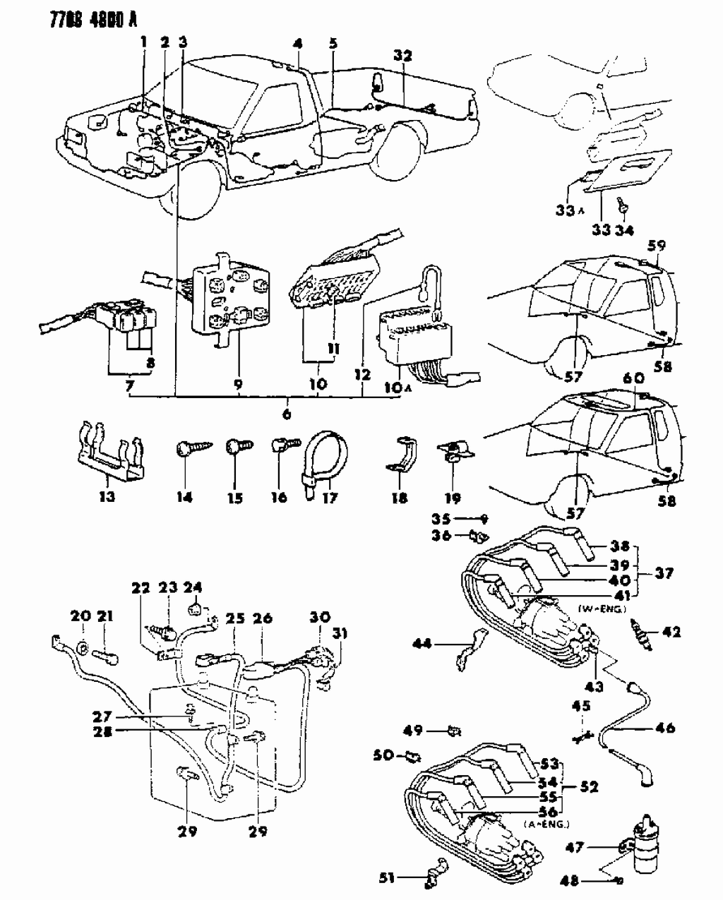 Mopar MD997351 Cable Set, Spark Plug, W Engine Up To 11-30-86