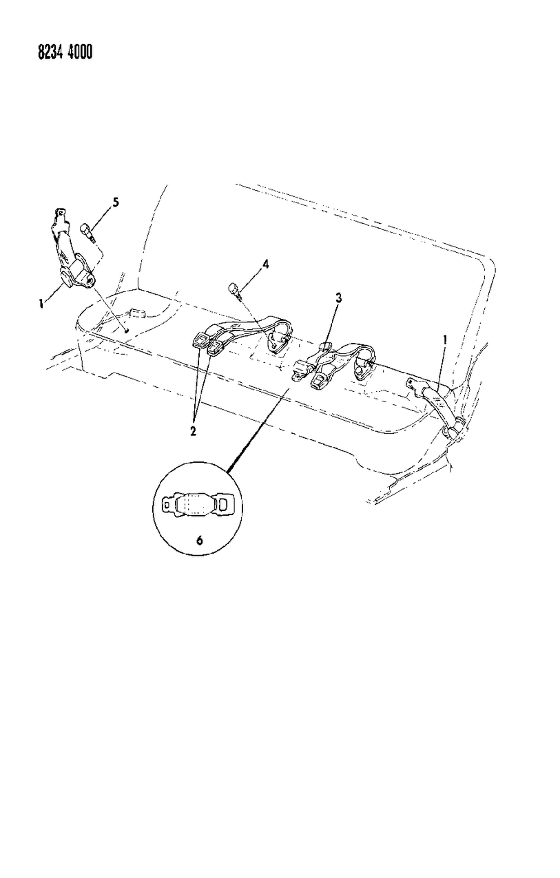 Mopar F861EE8 Belt, Rear Seat Lap Outboard Tip Half