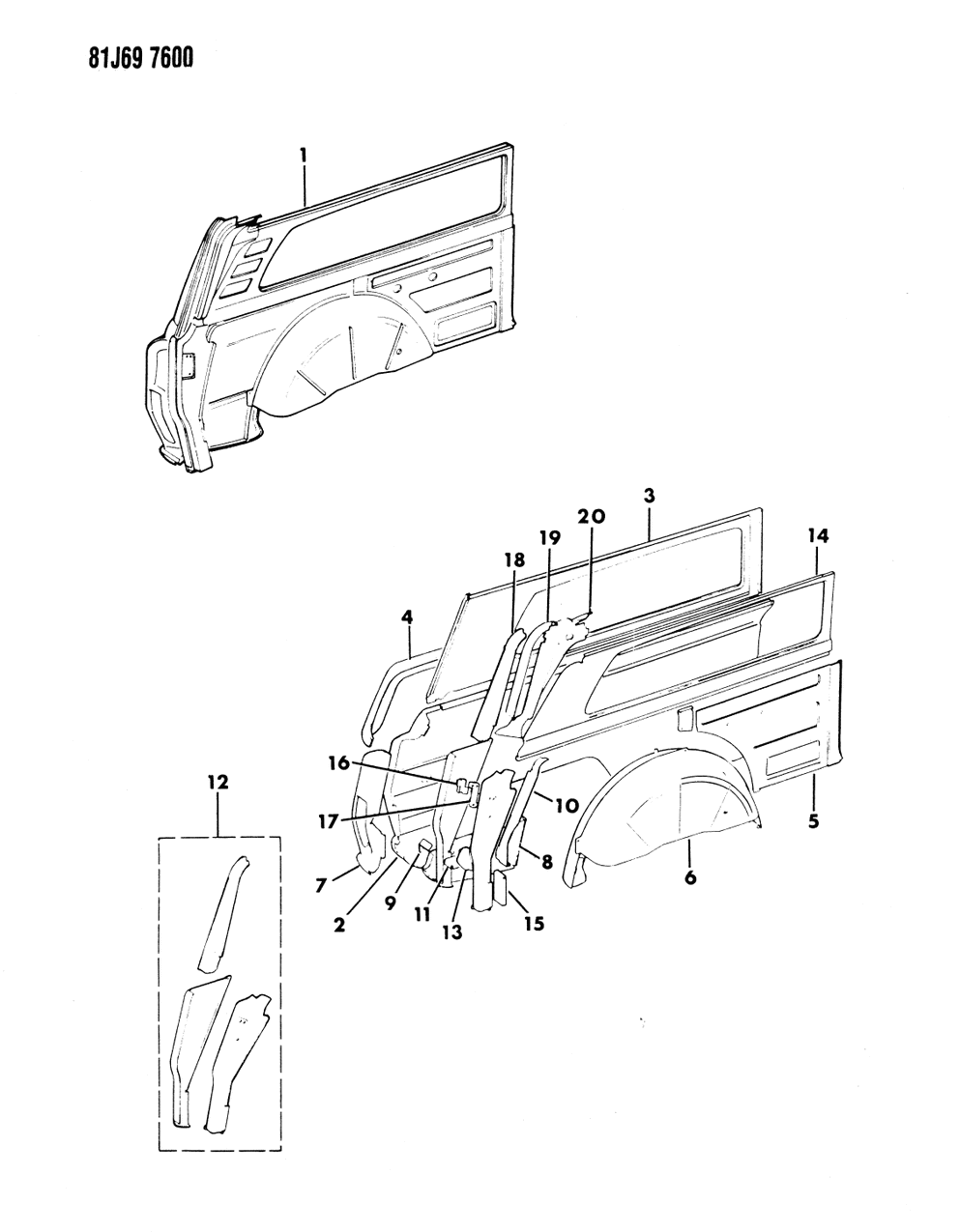 Mopar J5456522 Panel, Side Upper