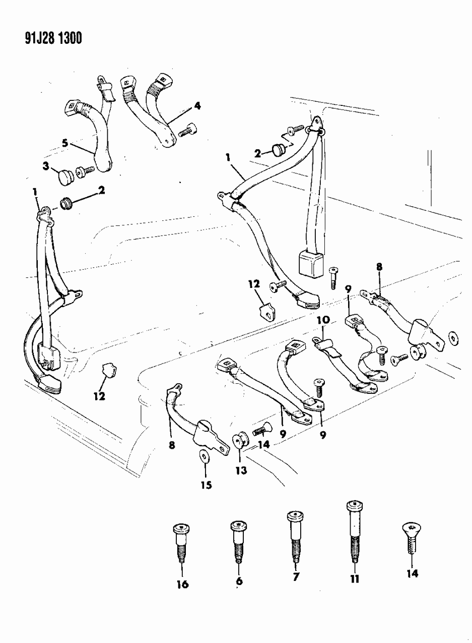Mopar 5AH02JH9 Outer Belt, Front Passenger Side