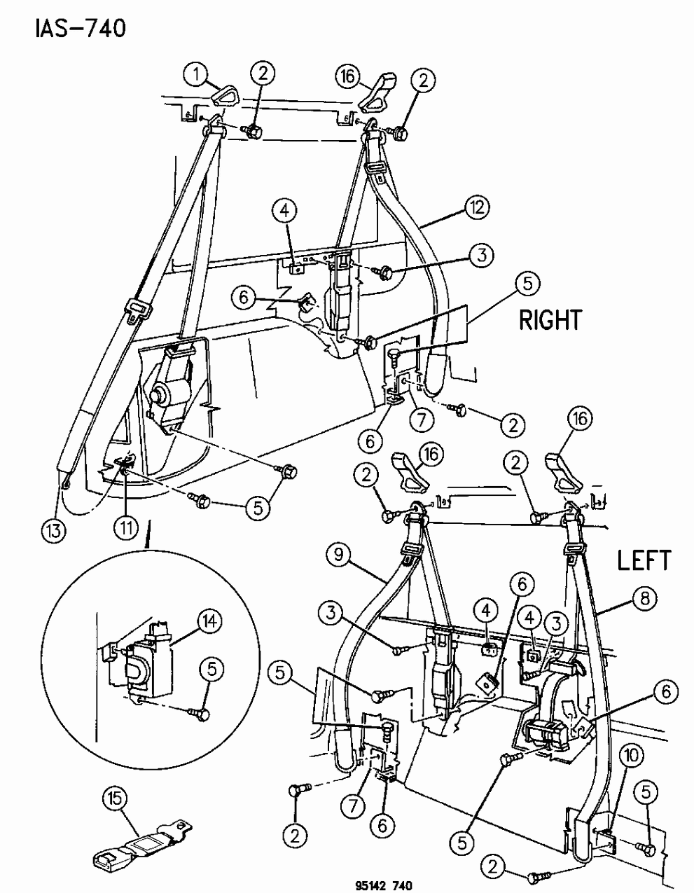 Mopar JC72RAZ Belt, Rear Passenger Side