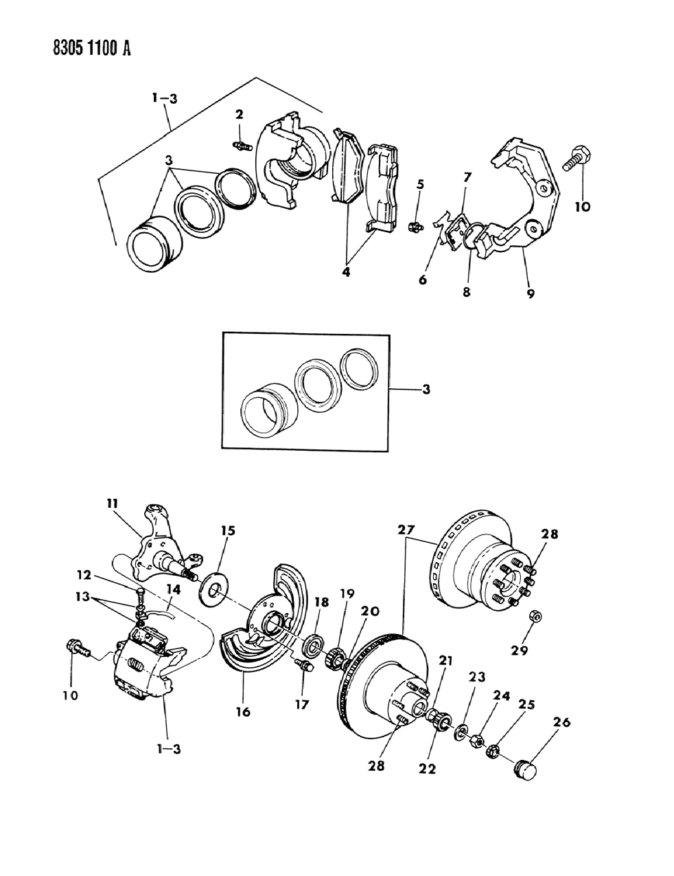 Mopar 4116934 Brake Pads Stud, Front