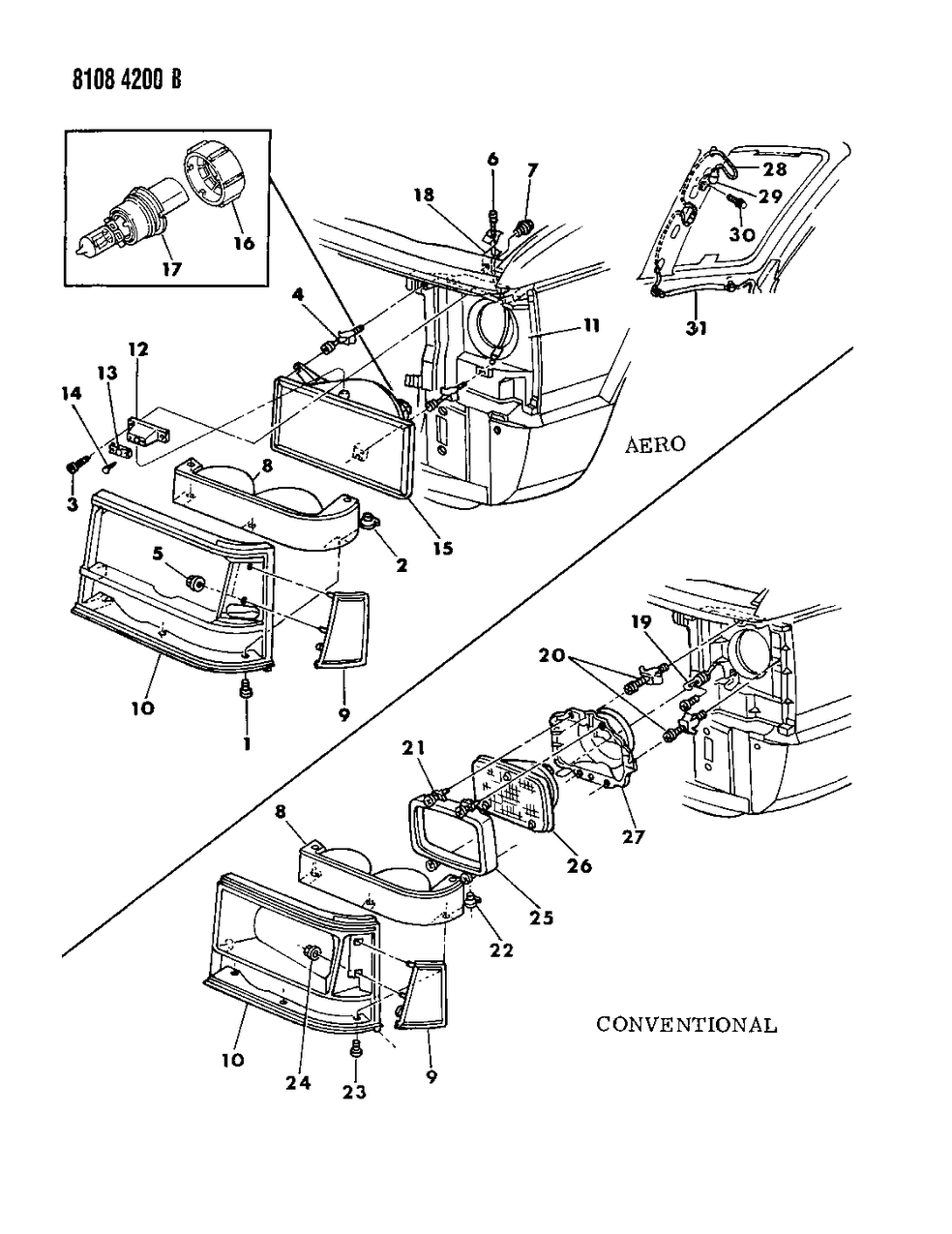 Mopar 4321914 Lamp, Headlamp Bezel Side Marker, Right