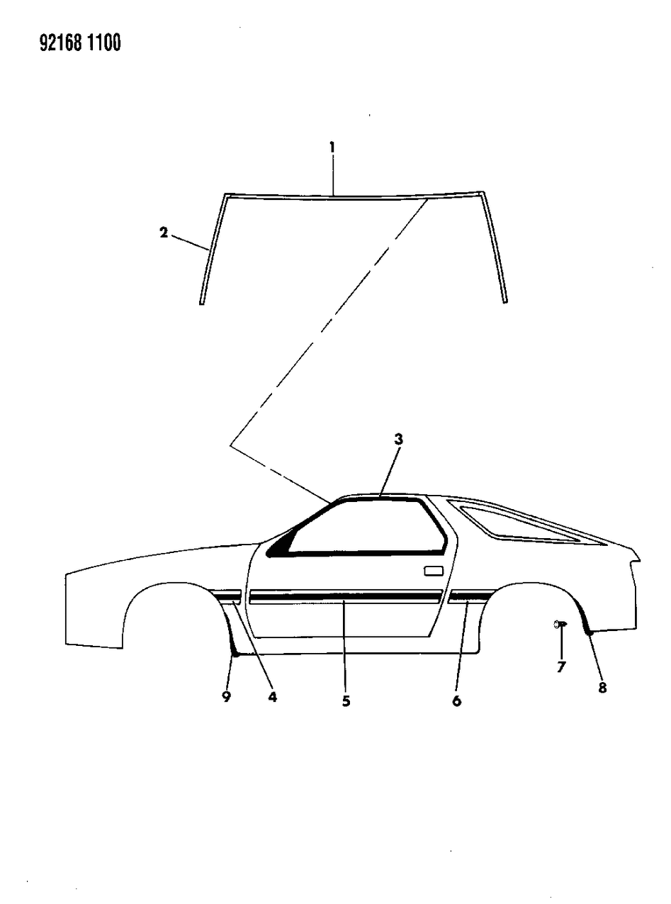 Mopar AX37LX8 Moulding, Fender, Body Color W/Black Accent, Rear